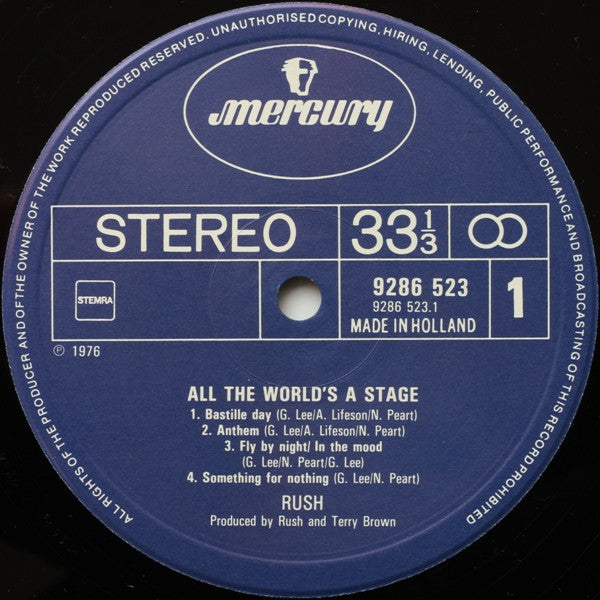Rush ~ All The World's A Stage (Vinyl) - Djungel & Jazz