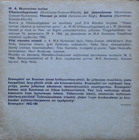 M.A. Numminen : M.A. Numminen Laulaa (7", EP)