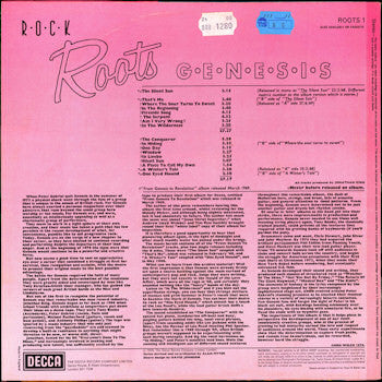 Genesis ~ Rock Roots (Vinyl) - Djungel & Jazz