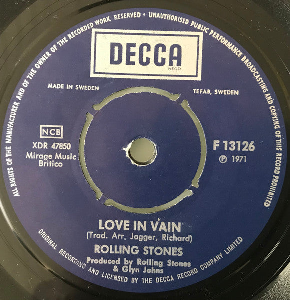 Rolling Stones ~ Little Queenie / Love In Vain (Vinyl) - Djungel & Jazz