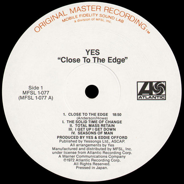Yes ~ Close To The Edge (Vinyl) - Djungel & Jazz