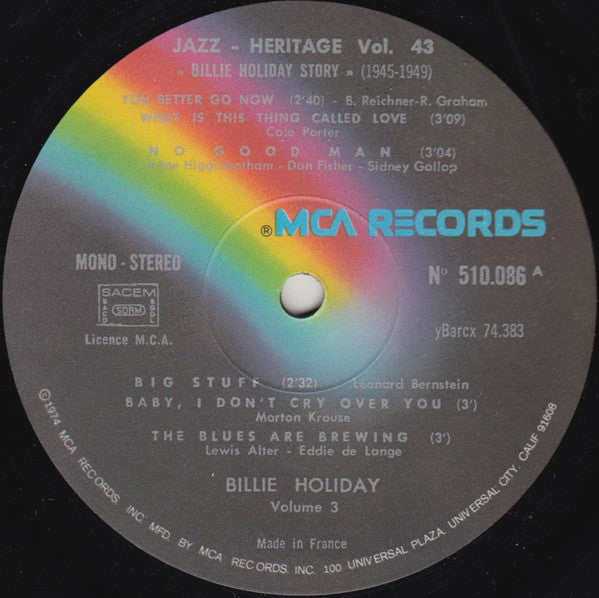 Billie Holiday ~ "Billie Holiday Story" 3 1945-1949 (Vinyl) - Djungel & Jazz