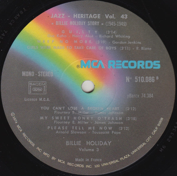 Billie Holiday ~ "Billie Holiday Story" 3 1945-1949 (Vinyl) - Djungel & Jazz