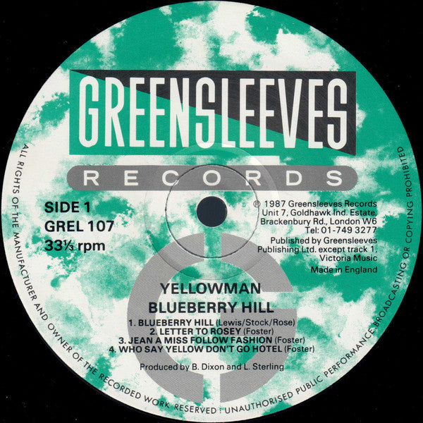 Yellowman ~ Blueberry Hill (Vinyl) - Djungel & Jazz