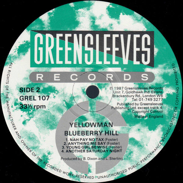Yellowman ~ Blueberry Hill (Vinyl) - Djungel & Jazz