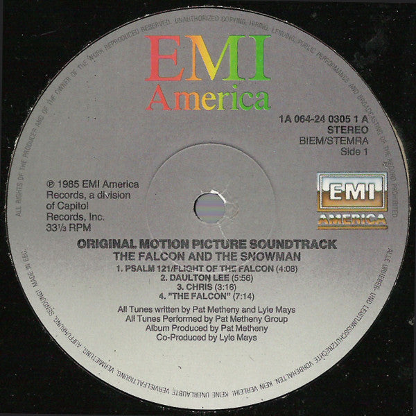 Pat Metheny Group ~ The Falcon And The Snowman (Original Motion Picture Soundtrack) (Vinyl) - Djungel & Jazz