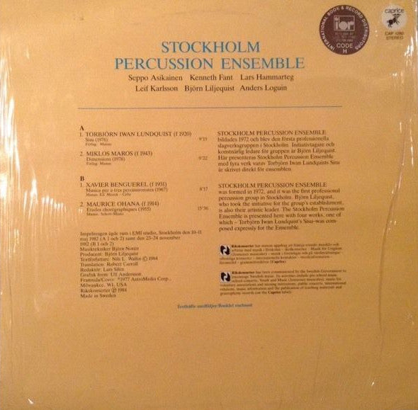 Stockholm Percussion Ensemble - Torbjörn Iwan Lundquist, Miklos Maros*, Xavier Benguerel, Maurice Ohana : Stockholm Percussion Ensemble (LP, Album)