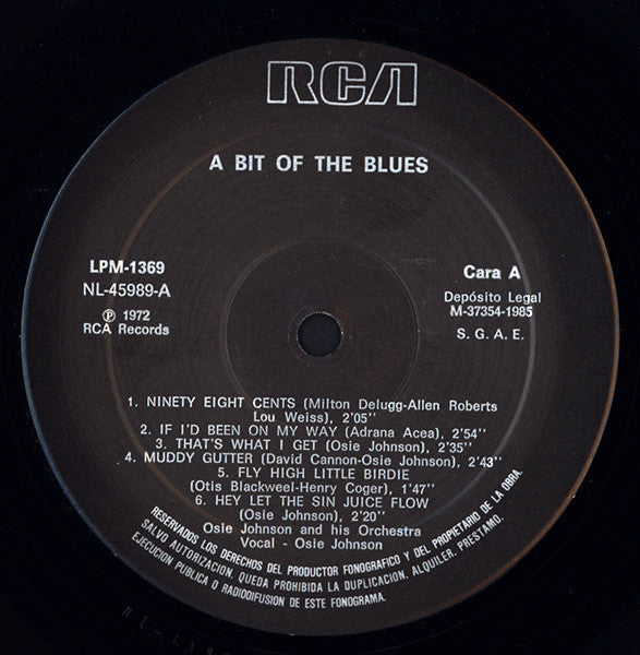 Osie Johnson And His Orchestra ~ A Bit Of The Blues (Vinyl) - Djungel & Jazz