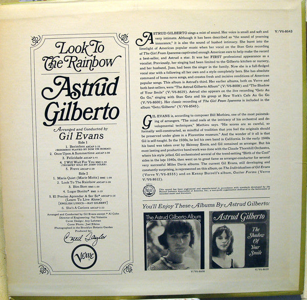 Astrud Gilberto ~ Look To The Rainbow (Vinyl) - Djungel & Jazz