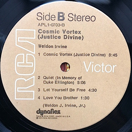 Weldon Irvine : Cosmic Vortex (Justice Divine) (LP, Album, RP, Tan)