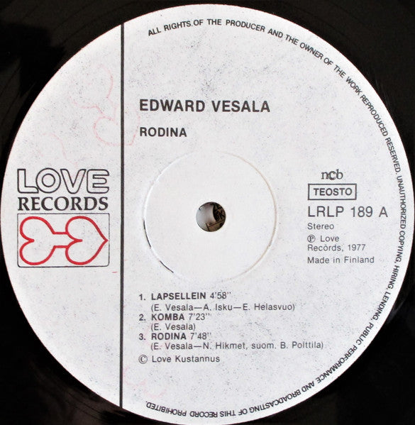 Edward Vesala ~ Rodina (Vinyl) - Djungel & Jazz