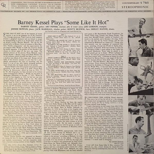 Barney Kessel ~ Some Like It Hot (Vinyl) - Djungel & Jazz