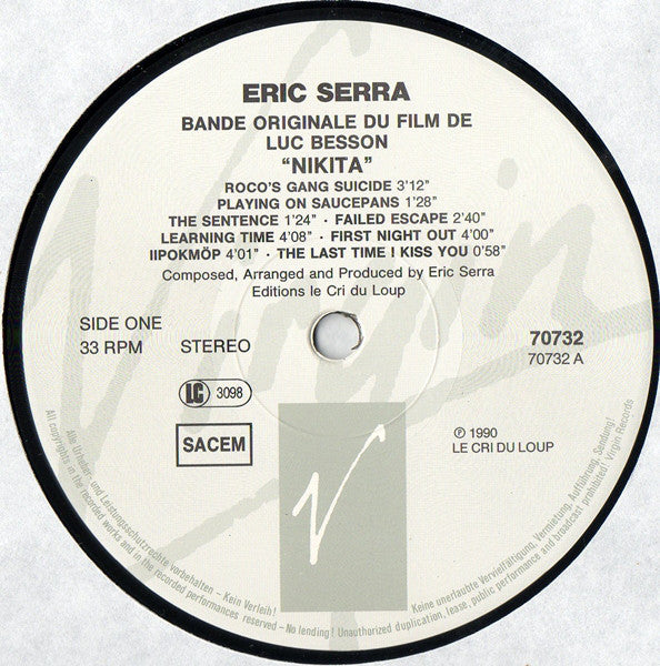 Eric Serra ~ Nikita (Bande Originale Du Film De Luc Besson) (Vinyl) - Djungel & Jazz