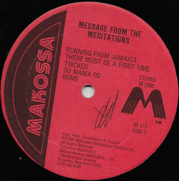 The Meditations : Message From The Meditations (LP, Album)
