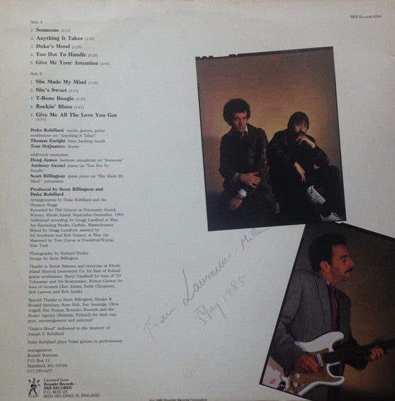 Duke Robillard And The Pleasure Kings : Too Hot To Handle (LP, Album)