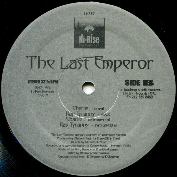 The Last Emperor ~ Echo Leader / Charlie / Rap Tyranny (Vinyl) - Djungel & Jazz