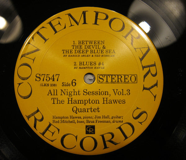 Hampton Hawes Quartet ~ All Night Session, Vol. 3 (Vinyl) - Djungel & Jazz