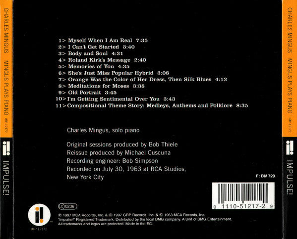Charles Mingus ~ Mingus Plays Piano (Vinyl) - Djungel & Jazz