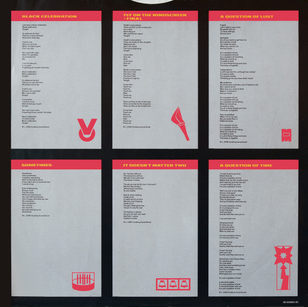 Depeche Mode : Black Celebration (LP, Album, Emb)