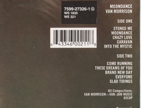 Van Morrison : Moondance (LP, Album, Ltd, RE, 180)
