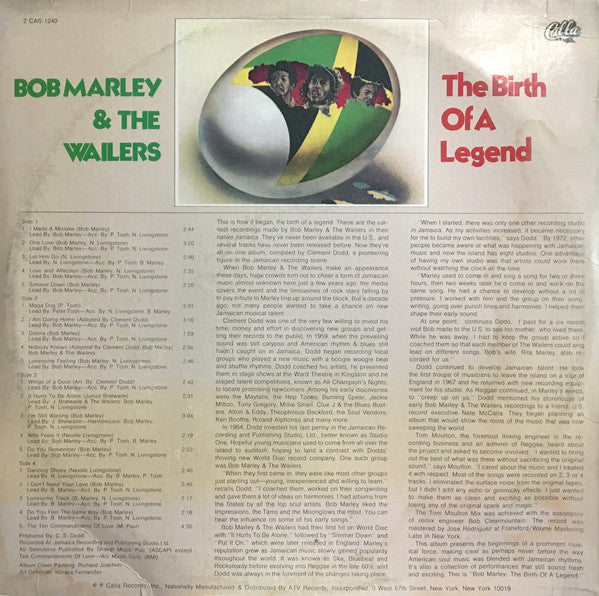 Bob Marley & The Wailers ~ The Birth Of A Legend (Vinyl) - Djungel & Jazz