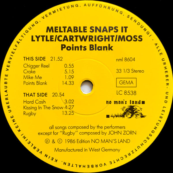 Meltable Snaps It : Points Blank (LP, Album)