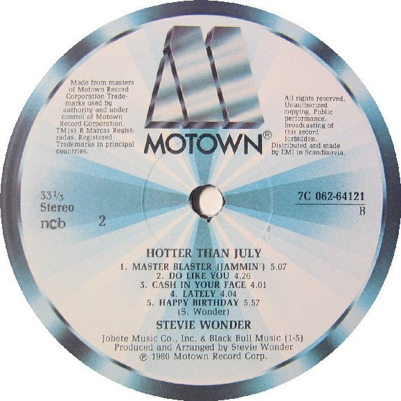 Stevie Wonder ~ Hotter Than July (Vinyl) - Djungel & Jazz