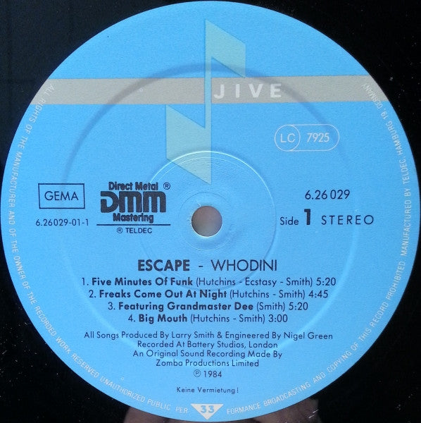 Whodini ~ Escape (Vinyl) - Djungel & Jazz