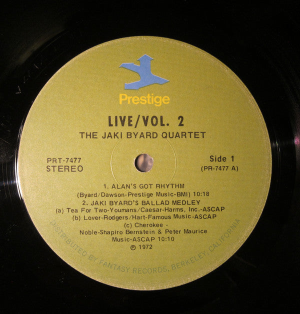 The Jaki Byard Quartet ~ Live! Vol. 2 (Vinyl) - Djungel & Jazz