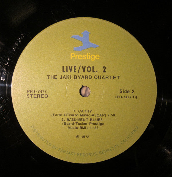 The Jaki Byard Quartet ~ Live! Vol. 2 (Vinyl) - Djungel & Jazz