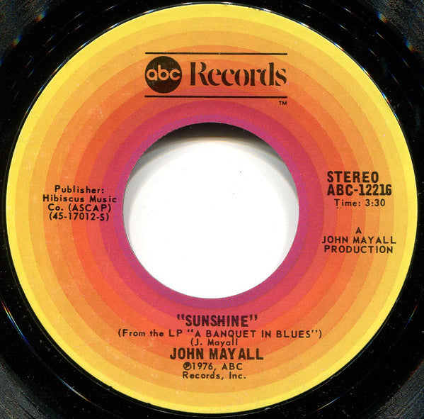 John Mayall ~ Sunshine (Vinyl) - Djungel & Jazz