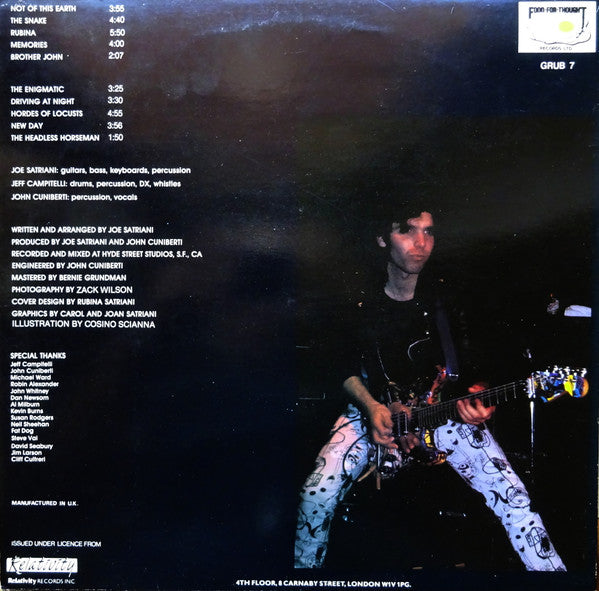 Joe Satriani ~ Not Of This Earth (Vinyl) - Djungel & Jazz
