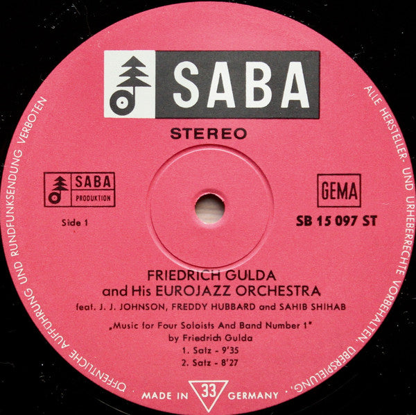 Friedrich Gulda - J.J. Johnson / Freddie Hubbard / Sahib Shihab : Music For 4 Soloists And Band No.1 (LP, Album, Gat)