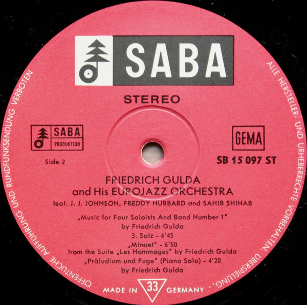 Friedrich Gulda - J.J. Johnson / Freddie Hubbard / Sahib Shihab : Music For 4 Soloists And Band No.1 (LP, Album, Gat)