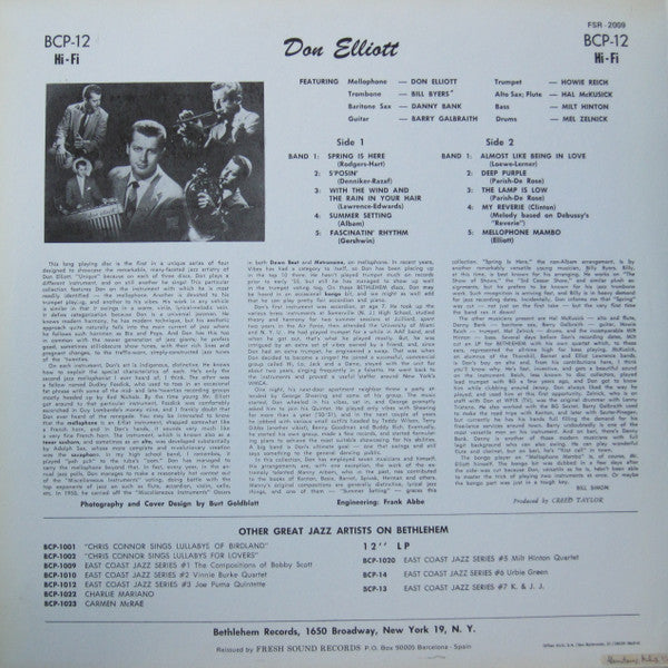 Don Elliott ~ Mellophone (Vinyl) - Djungel & Jazz
