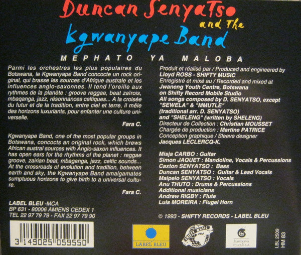 Duncan Senyatso And Kgwanyape Band ~ Mephato Ya Maloba (Vinyl) - Djungel & Jazz