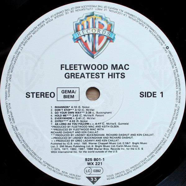 Fleetwood Mac ~ Greatest Hits (Vinyl) - Djungel & Jazz