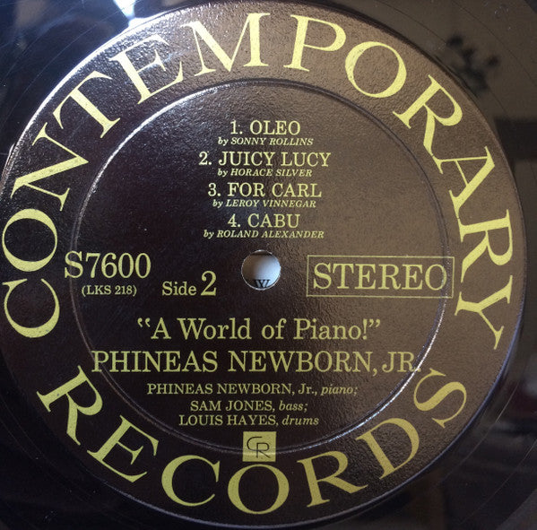 Phineas Newborn Jr. ~ A World Of Piano ! (Vinyl) - Djungel & Jazz
