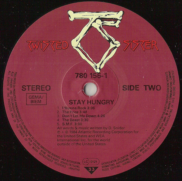 Twisted Sister : Stay Hungry (LP, Album)