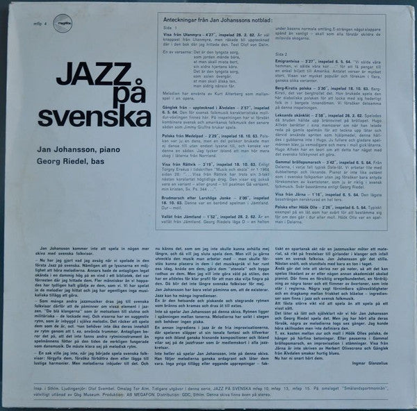 Jan Johansson ~ Jazz På Svenska (Vinyl) - Djungel & Jazz
