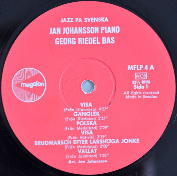 Jan Johansson ~ Jazz På Svenska (Vinyl) - Djungel & Jazz