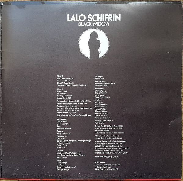 Lalo Schifrin : Black Widow (LP, Album, Gat)
