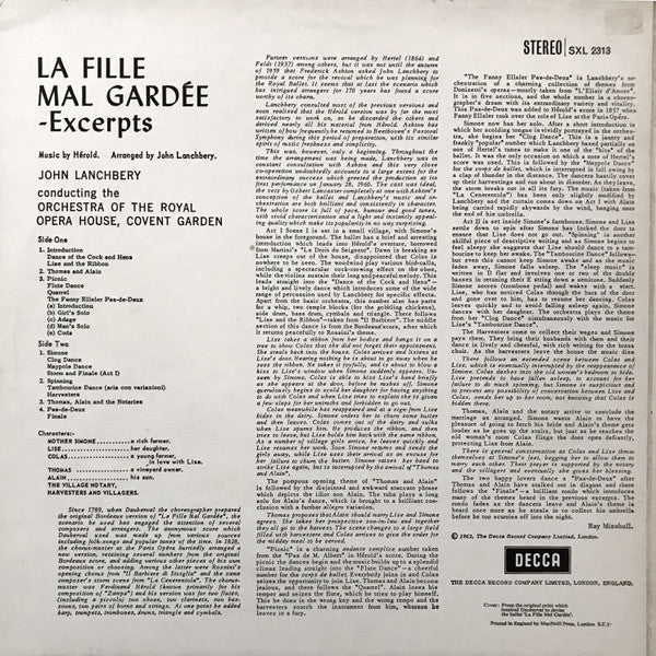 Hérold - Lanchbery, Orchestra Of The Royal Opera House, Covent Garden ~ La Fille Mal Gardée - Excerpts (Vinyl) - Djungel & Jazz