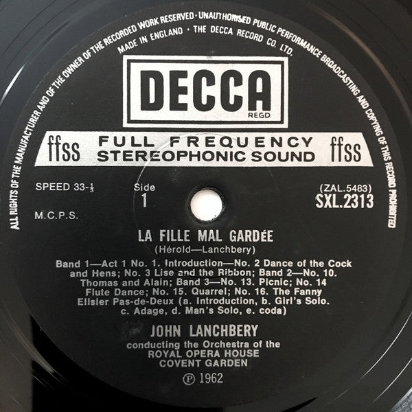 Hérold - Lanchbery, Orchestra Of The Royal Opera House, Covent Garden ~ La Fille Mal Gardée - Excerpts (Vinyl) - Djungel & Jazz