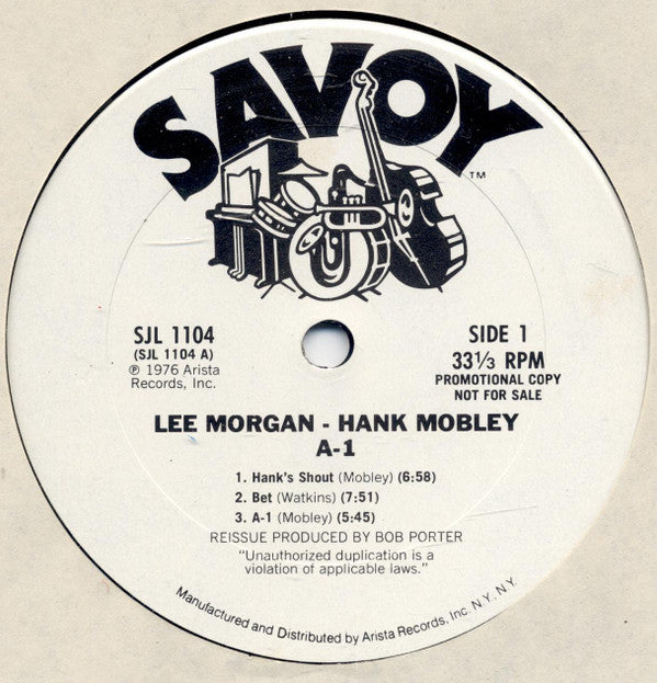 Lee Morgan / Hank Mobley : A-1 (LP, Album, Promo, RE)