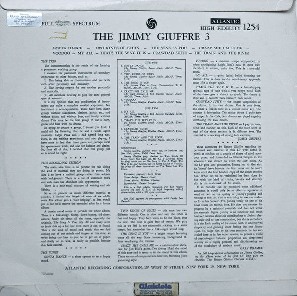The Jimmy Giuffre 3 ~ The Jimmy Giuffre 3 (Vinyl) - Djungel & Jazz