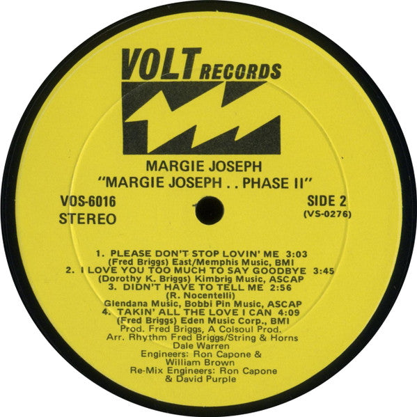 Margie Joseph : Phase II (LP, Album, Yel)