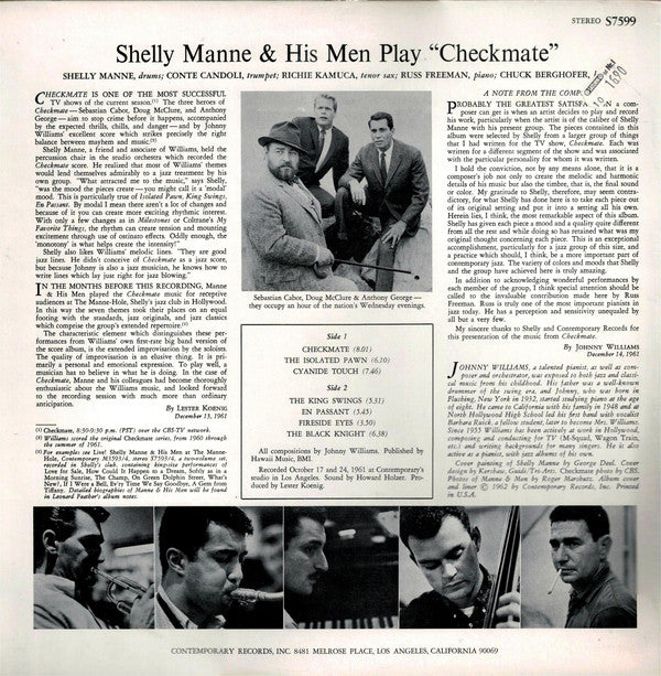 Shelly Manne & His Men ~ Shelly Manne & His Men Play "Checkmate" (Vinyl) - Djungel & Jazz