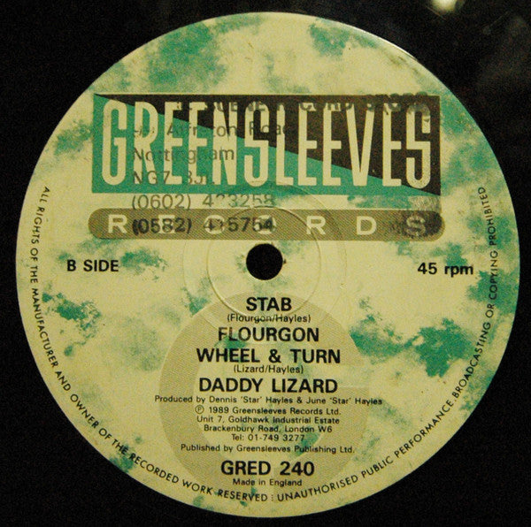 Flourgon & Daddy Lizard : Turn And Stab (12", Single)