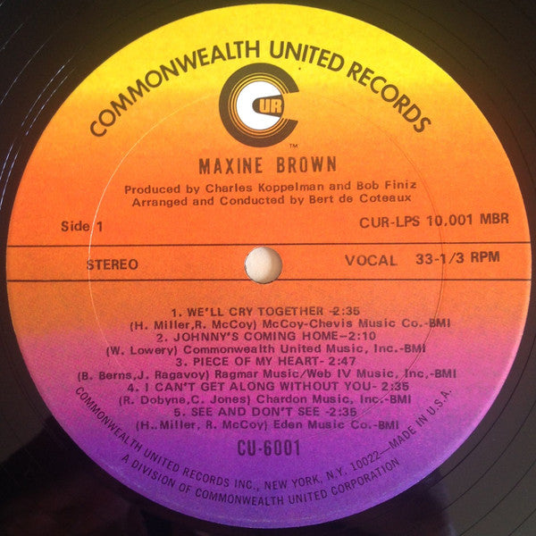 Maxine Brown ~ We'll Cry Together (Vinyl) - Djungel & Jazz